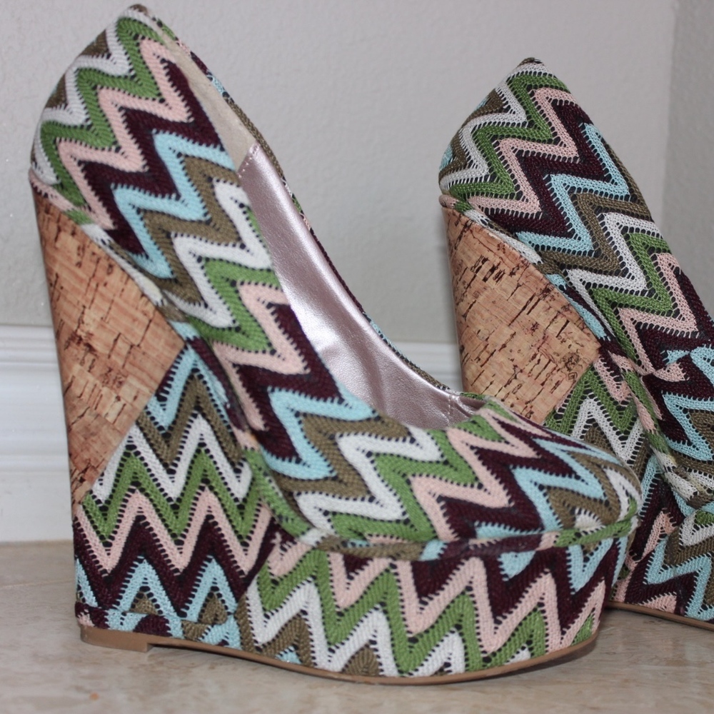 Colorful Striped Cork Wedges